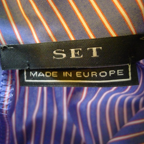 {Set} Stripe Mock Neck Blouse - Sz M - Picture 11 of 11